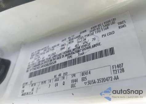 2012 Ford E-350 Super Duty Commercial из США, поврежденный, VIN 1FTSE3EL4CDB25028